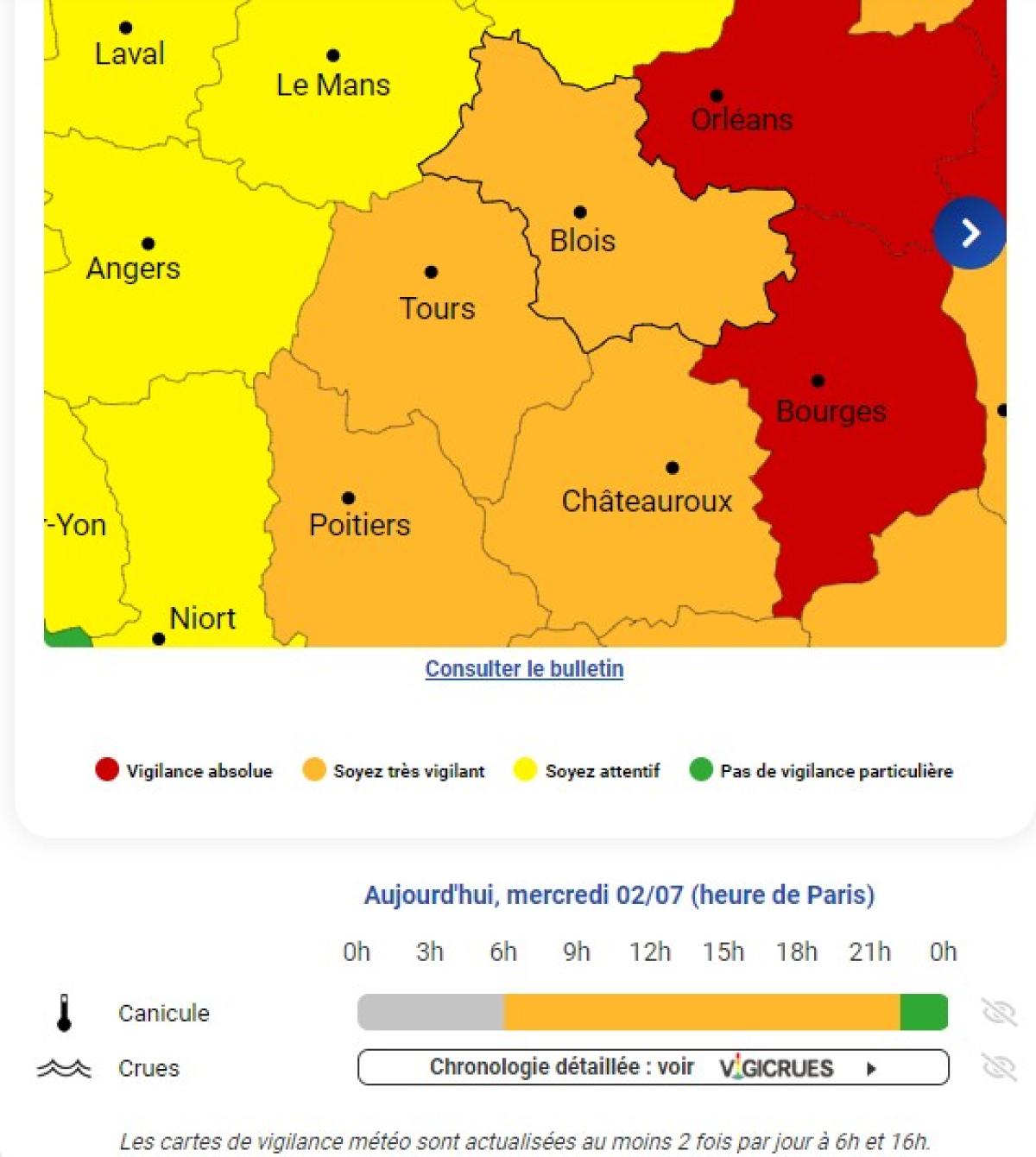 Passage en alerte orange canicule