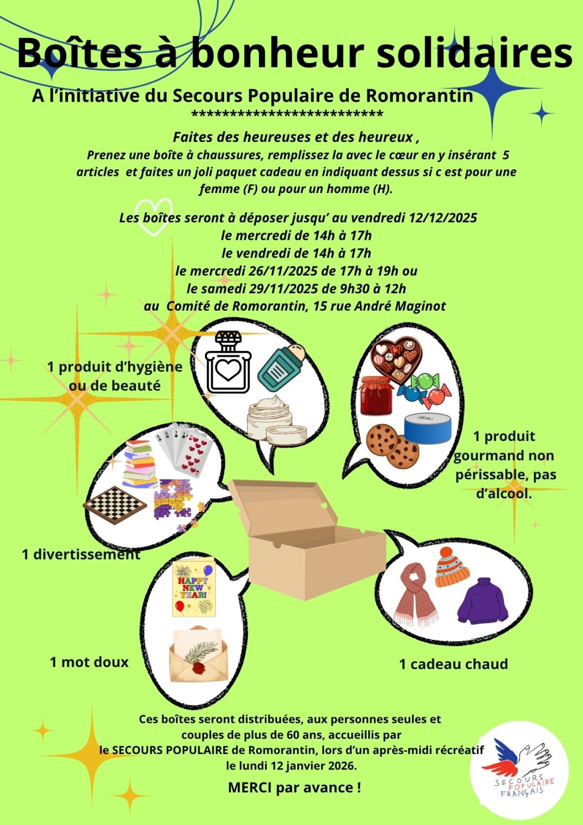 Boîtes à bonheur solidaires - Faites des heureuses et des heureux !