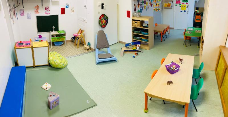 Salle de vie des Navigateurs (enfants âgés de 24 à 36 mois)